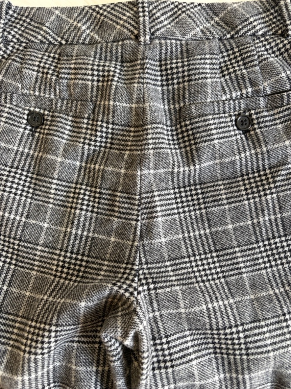 Banana Republic Gray & Black Glen Plaid Trousers Wool Blend